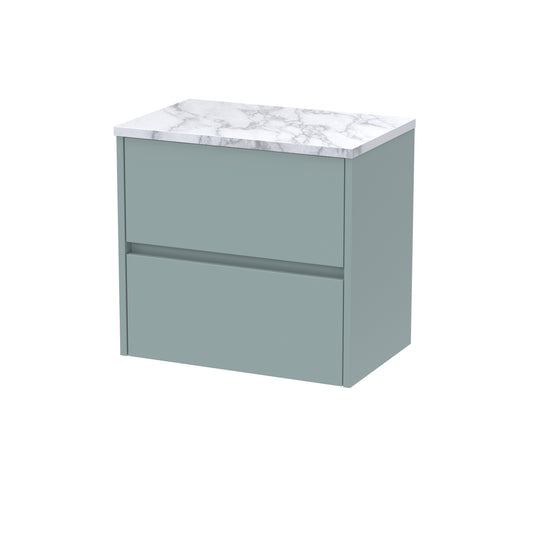 NUIE 600 Wall Hung 2-Drawer Unit & Laminate Worktop