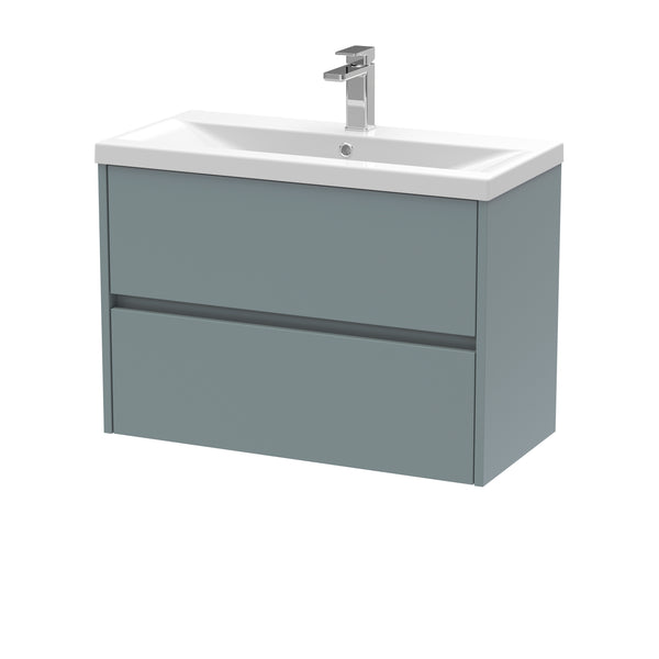 NUIE 800mm Wall Hung 2 Drawer Unit & Basin 1