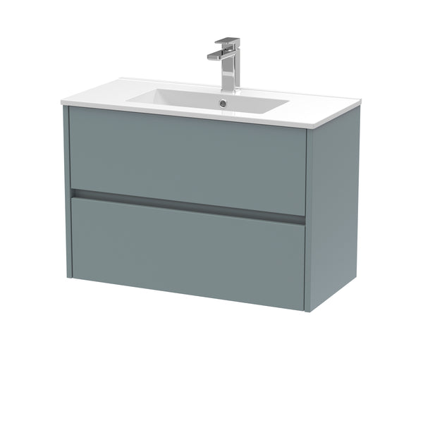 NUIE 800mm Wall Hung 2 Drawer Unit & Basin 2