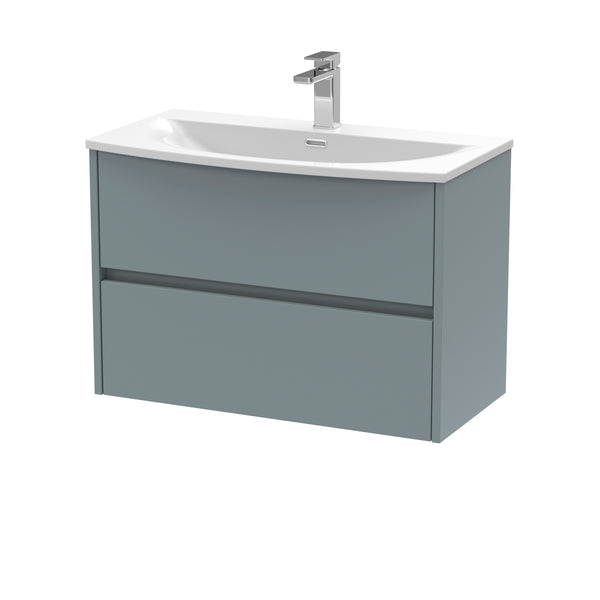 NUIE 800mm Wall Hung 2 Drawer Unit & Basin 4