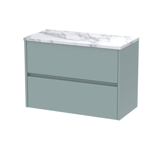 NUIE 800 Wall Hung 2-Drawer Unit & Laminate Worktop