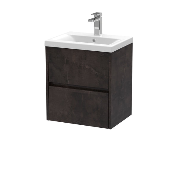 NUIE 500mm Wall Hung 2 Drawer Unit & Basin 1
