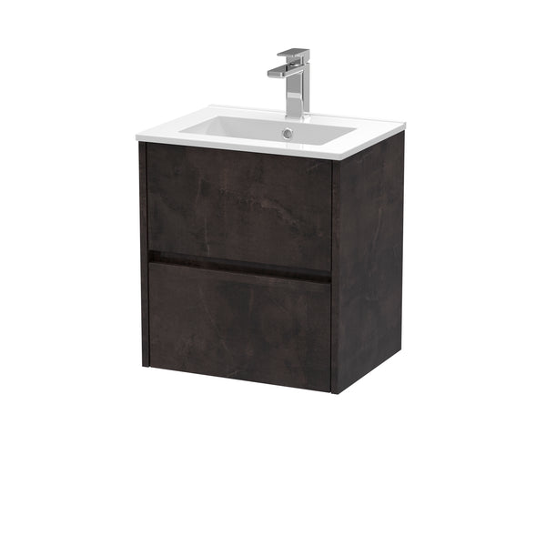 NUIE 500mm Wall Hung 2 Drawer Unit & Basin 2