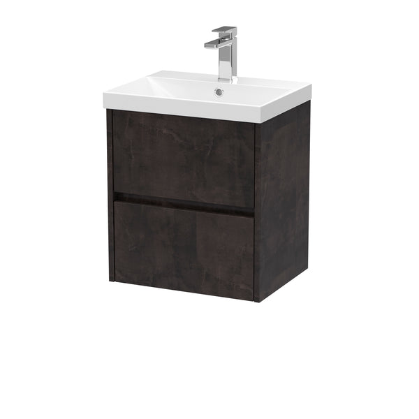 NUIE 500mm Wall Hung 2 Drawer Unit & Basin 3