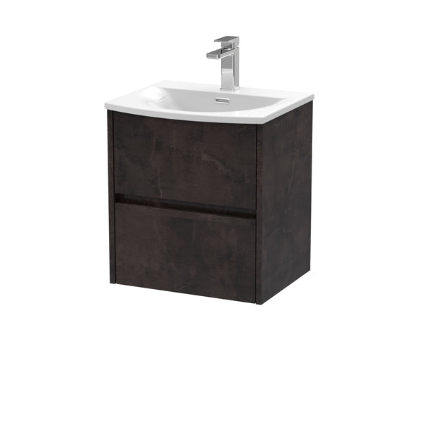 NUIE 500mm Wall Hung 2 Drawer Unit & Basin 4