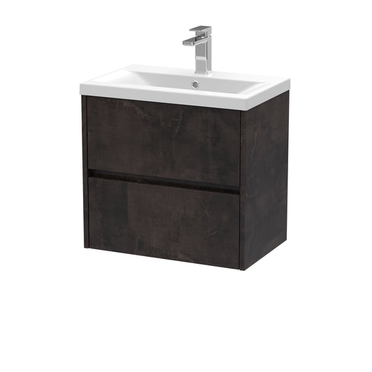 NUIE 600mm Wall Hung 2 Drawer Unit & Basin 1