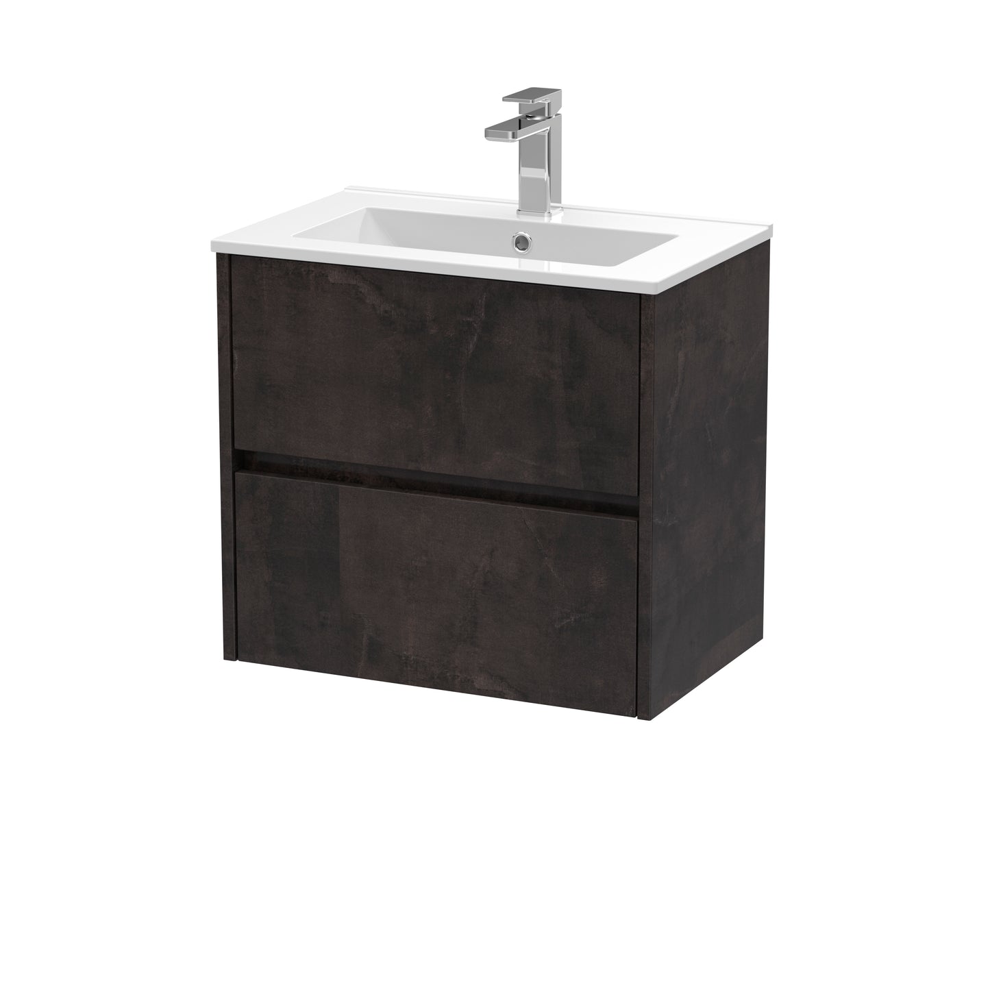 NUIE 600mm Wall Hung 2 Drawer Unit & Basin 2