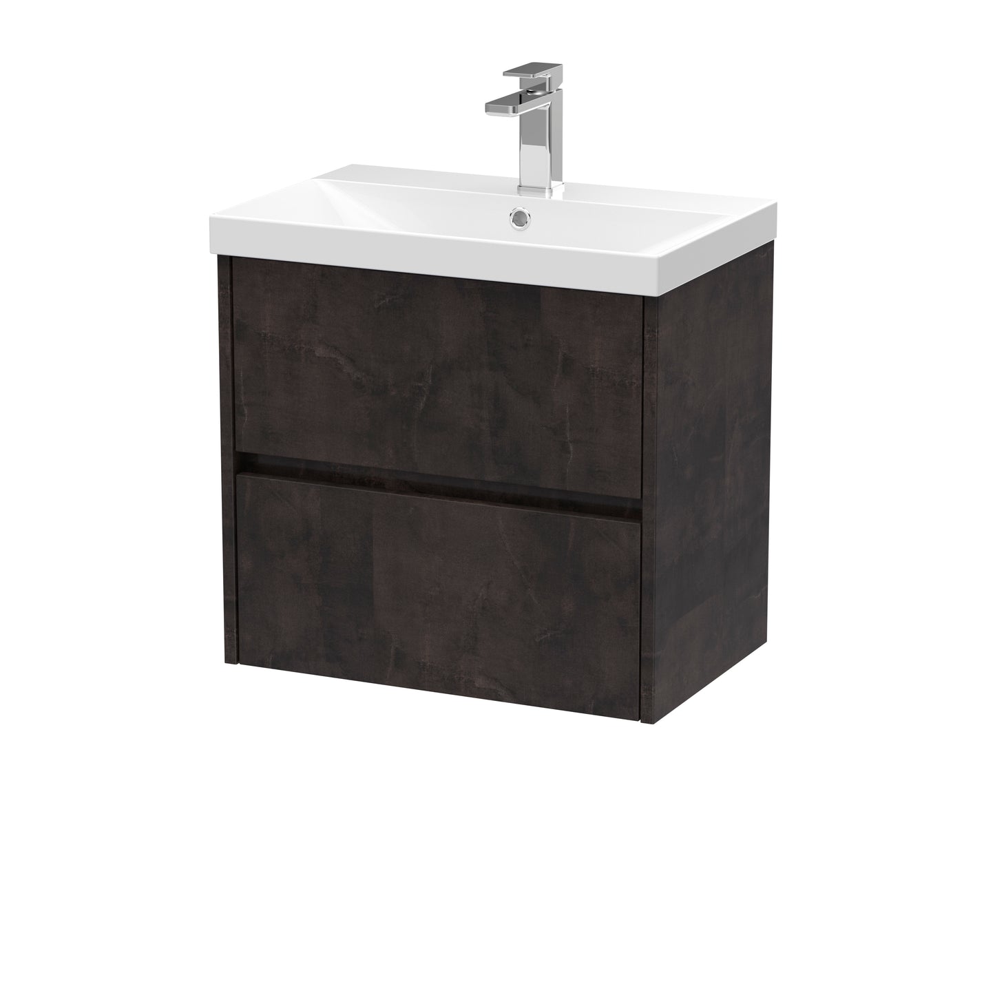 NUIE 600mm Wall Hung 2 Drawer Unit & Basin 3