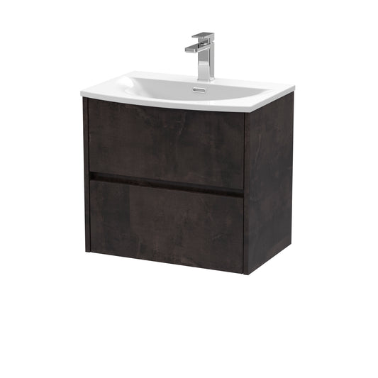 NUIE 600mm Wall Hung 2 Drawer Unit & Basin 4