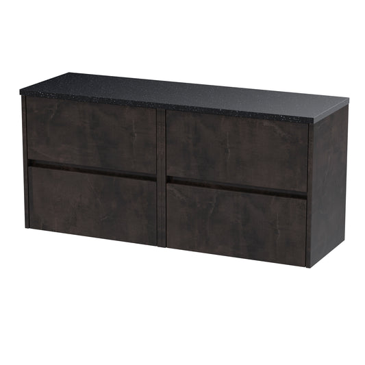 NUIE 1200mm Wall Hung 4-Drawer Unit & Laminate Worktop
