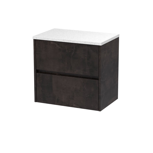 NUIE 600mm Wall Hung 2 Drawer Unit & Worktop