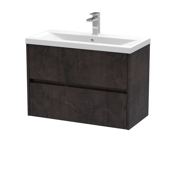 NUIE 800mm Wall Hung 2 Drawer Unit & Basin 1