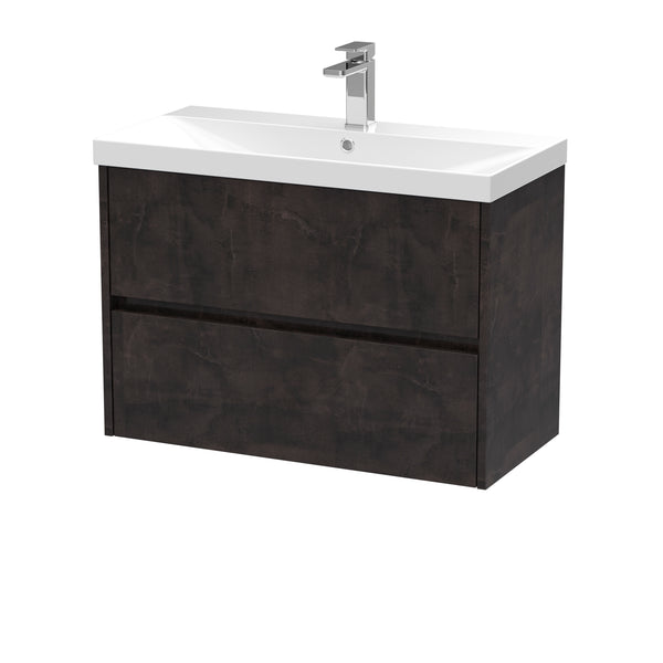 NUIE 800mm Wall Hung 2 Drawer Unit & Basin 3