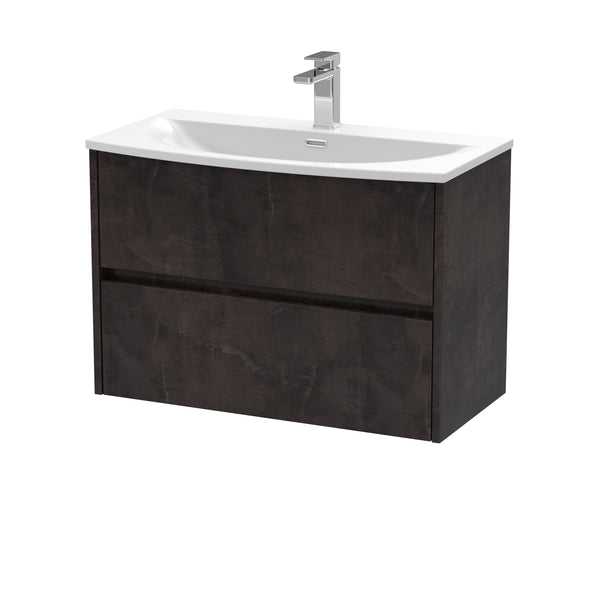 NUIE 800mm Wall Hung 2 Drawer Unit & Basin 4
