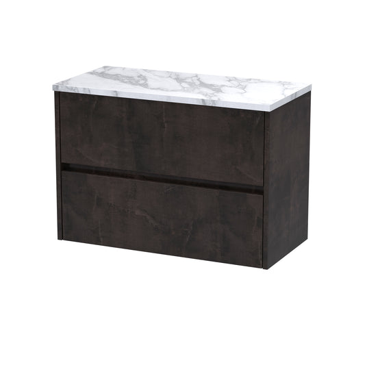 NUIE 800 Wall Hung 2-Drawer Unit & Laminate Worktop