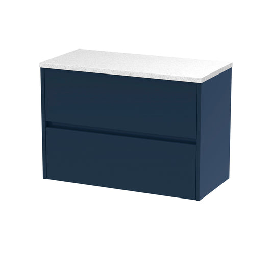 NUIE 800mm Wall Hung 2-Drawer Unit & Laminate Worktop