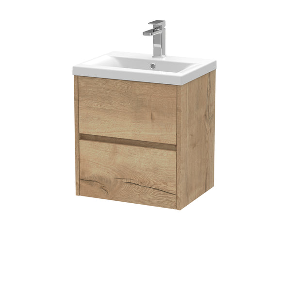 NUIE 500mm Wall Hung 2 Drawer Unit & Basin 1