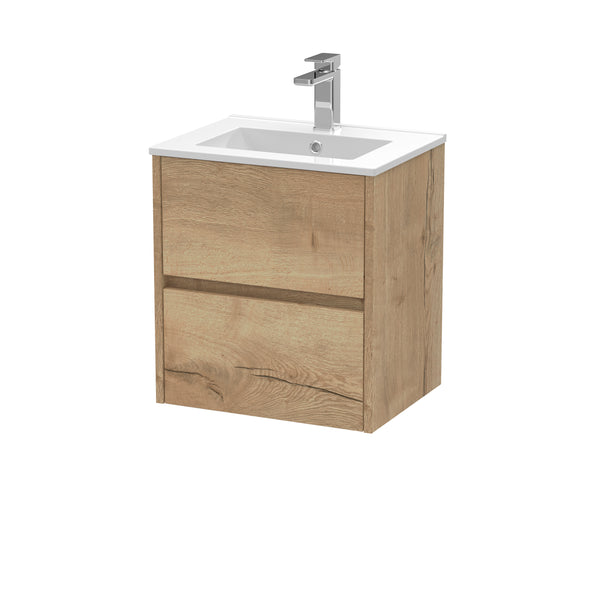 NUIE 500mm Wall Hung 2 Drawer Unit & Basin 2