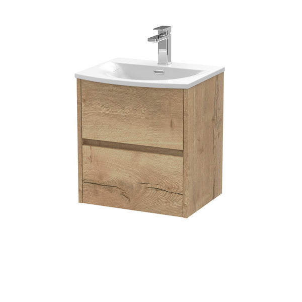 NUIE 500mm Wall Hung 2 Drawer Unit & Basin 4