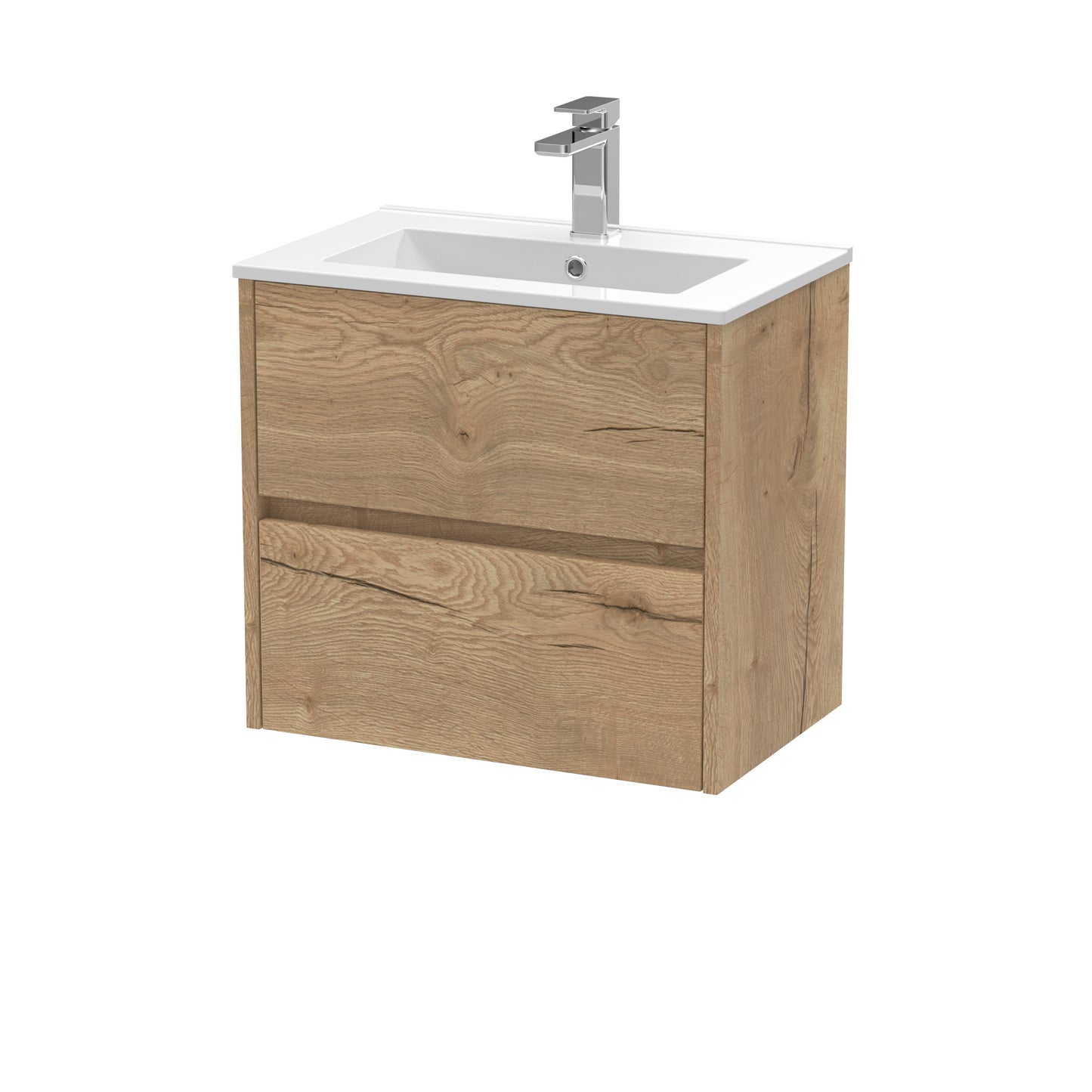 NUIE 600mm Wall Hung 2 Drawer Unit & Basin 2