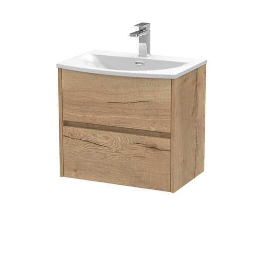 NUIE 600mm Wall Hung 2 Drawer Unit & Basin 4