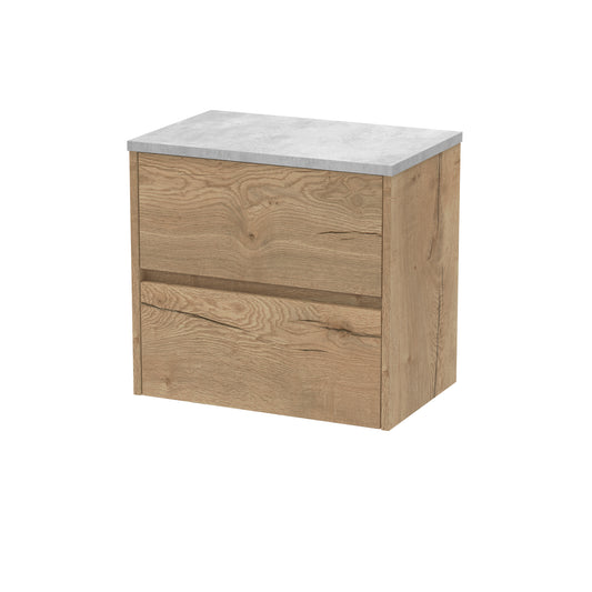 NUIE 600mm Wall Hung 2 Drawer Unit & Worktop