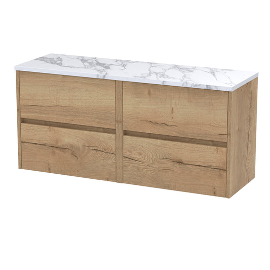 NUIE 1200mm Wall Hung 4-Drawer Unit & Laminate Worktop