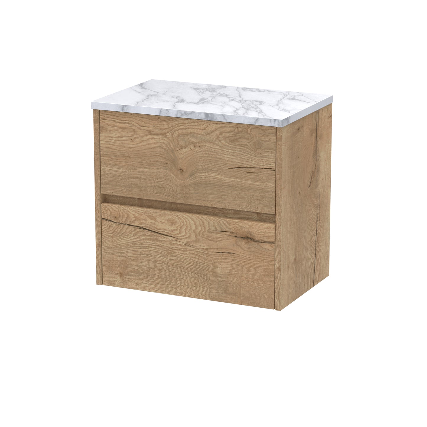 NUIE 600 Wall Hung 2-Drawer Unit & Laminate Worktop