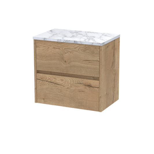 NUIE 600 Wall Hung 2-Drawer Unit & Laminate Worktop
