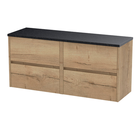 NUIE 1200mm Wall Hung 4-Drawer Unit & Laminate Worktop