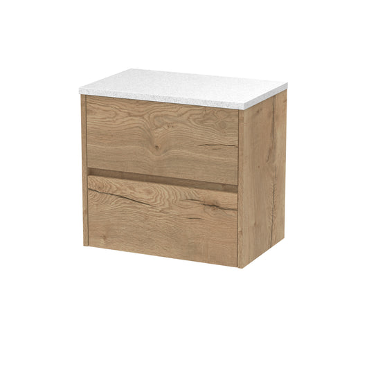 NUIE 600mm Wall Hung 2 Drawer Unit & Worktop