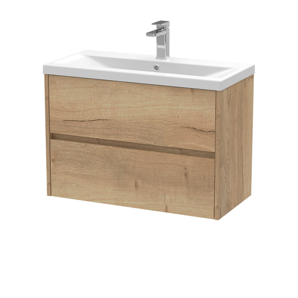 NUIE 800mm Wall Hung 2 Drawer Unit & Basin 1