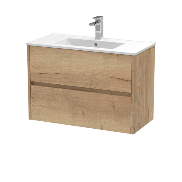 NUIE 800mm Wall Hung 2 Drawer Unit & Basin 2