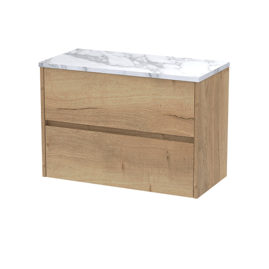 NUIE 800 Wall Hung 2-Drawer Unit & Laminate Worktop