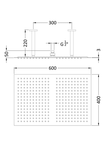 Hudson Reed Ceiling-Mounted Fixed Head