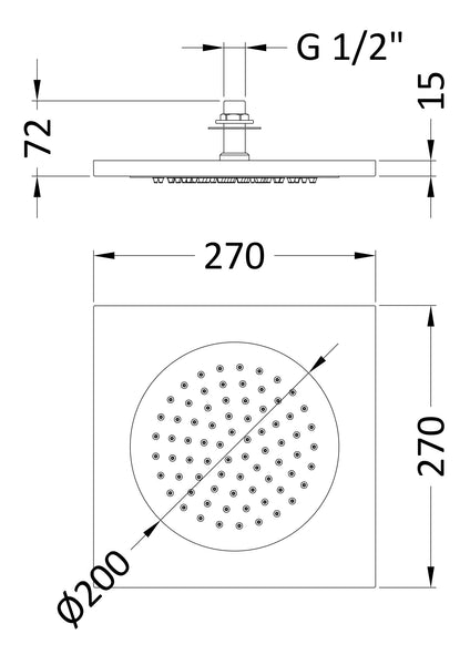 Hudson Reed Ceiling Tile Fixed Head