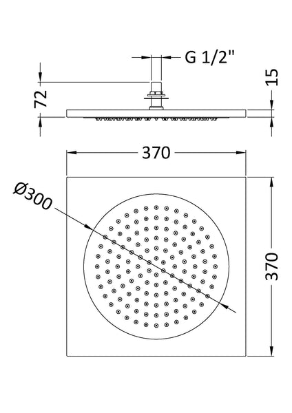 Hudson Reed Ceiling Tile Fixed Head