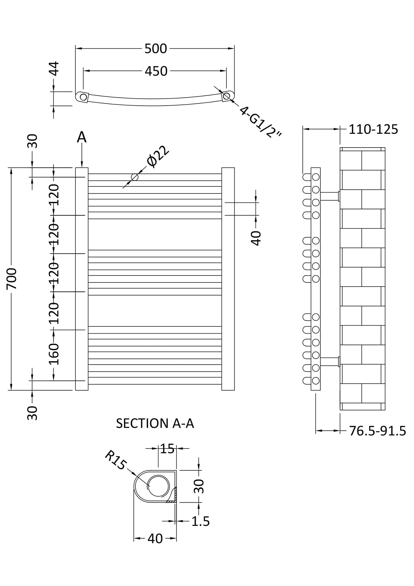 NUIE Curved Ladder Rail