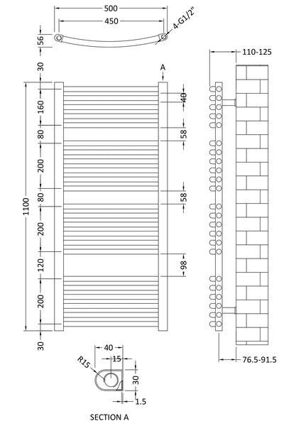NUIE Curved Ladder Rail