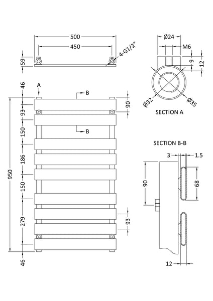 NUIE Heated Towel Rail