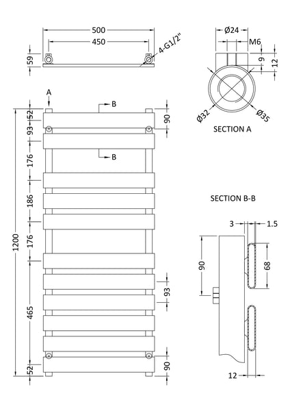 NUIE Heated Towel Rail