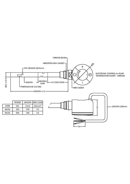 NUIE Thermostatic Heating Element