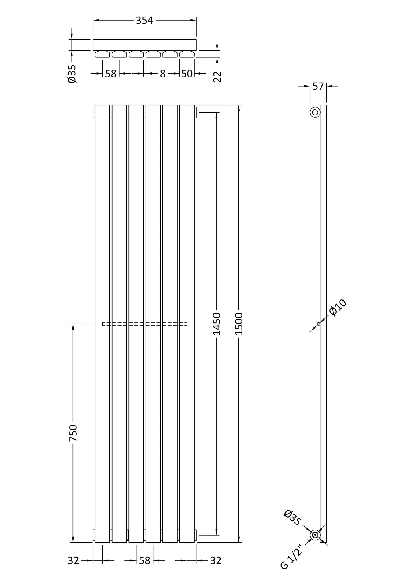 NUIE Single Panel Designer Radiator