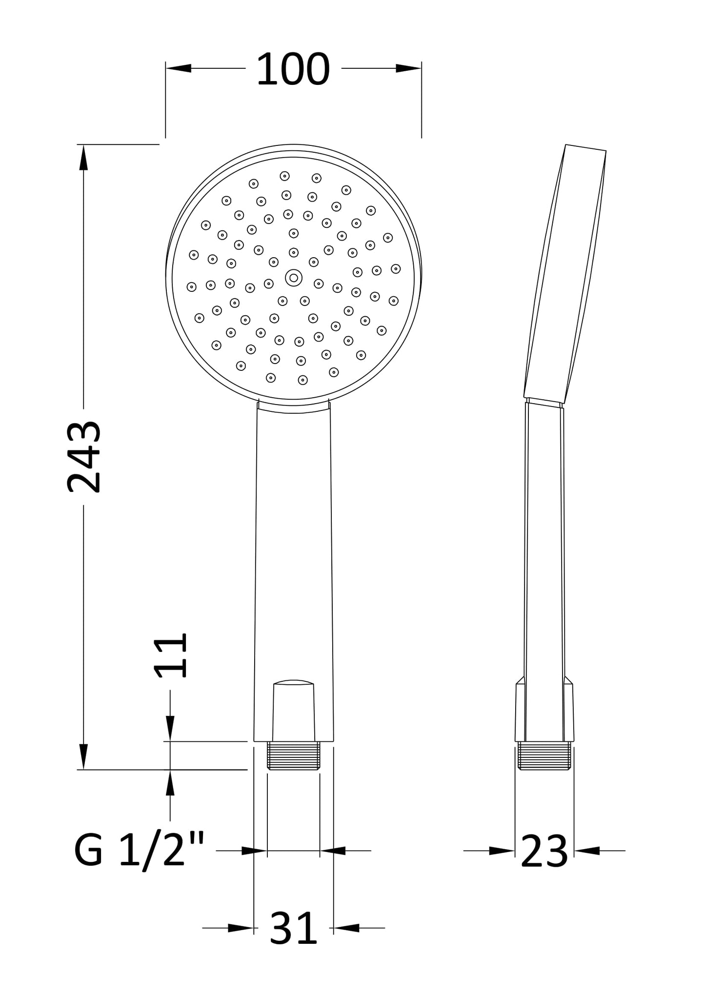 NUIE Single Function Water Saving Handset