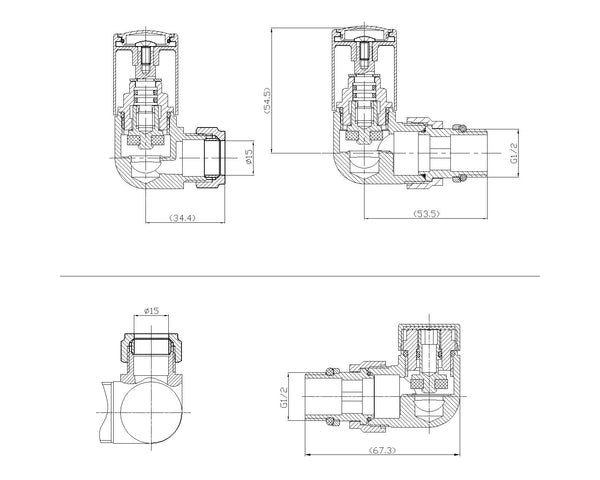 NUIE Corner Duel Fuel Radiator Valve Pack (Pairs)