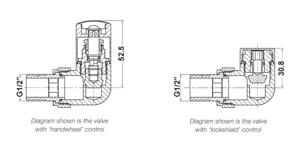 NUIE Corner Radiator Valve Pack (Pairs)