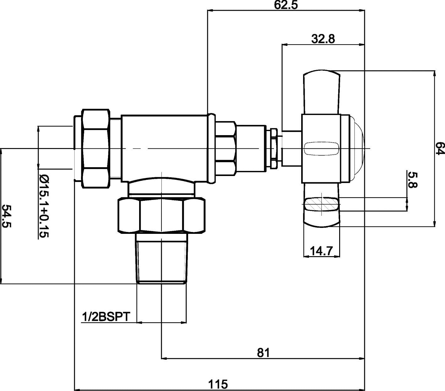 Hudson Reed Crosshead Angled Radiator Valve Pack (Pairs)