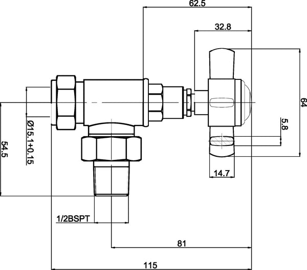 Hudson Reed Crosshead Angled Radiator Valve Pack (Pairs)