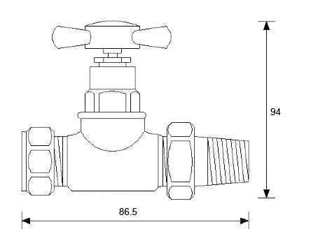 Hudson Reed Crosshead Straight Radiator Valve Pack (Pairs)