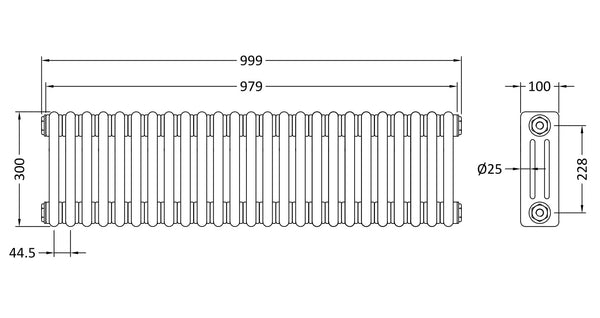 NUIE Triple Column Traditional Radiator